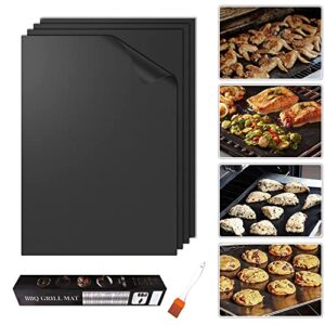 4 Pack Large Oven Liners for Bottom of Electric Gas Oven Reusable,17″x 25″ Thick Heavy Duty Nonstick Teflon Oven Mat, Heat Resistant Grill Mats Outdoor, Easy to Clean Gas Stove Liners