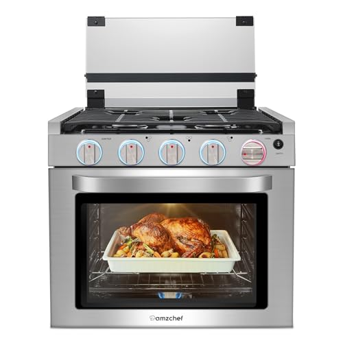 AMZCHEF RV Gas Range 21 Inches Tall,1.77 Cu.Ft Propane Range Oven with 3 Burners Stove for RV, Apartment, Mobile Home, Stainless Steel. - Image 2