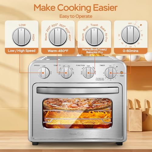 Air Fryer, Geek Chef Convection Air Fryer Toaster Oven, 4 Slice Toaster Airfryer Countertop Ovens, Electric Hot Ovens Oilless Cooker, Accessories & E-Recipes Included, ETL Listed, 16QT - Image 4