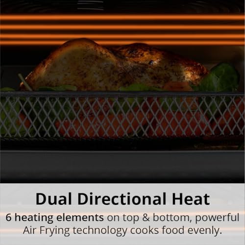 Aria 36 Qt Air Fryer Oven, Ariawave Stainless Steel Air Fryer with Rotisserie, Basket, & Grill Trays, Easy Clean Large Countertop Convection Oven, XL Touchscreen Display & Cooking Presets, Black - Image 5