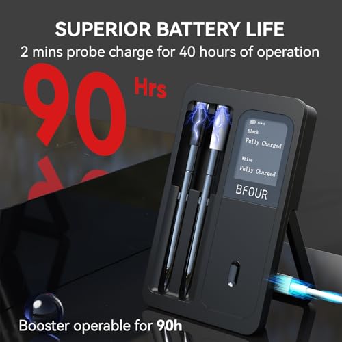 BFOUR 524FT Meat Thermometer Digital Wireless with Smart App, Bluetooth Smoker Cooking Thermometer with LCD Booster, IP67 Waterproof & 752°F Heat Resistance 2 Meat Probes for Food Grill Oven and BBQ - Image 7