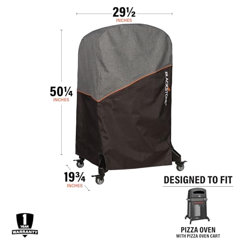 Blackstone Pizza Oven Cover Fits Standing Pizza Oven Model 6825 Water Resistant, Heavy Duty 600D Polyester Canvas Pizza Oven Cover, Black, Orange & Gray - Image 3