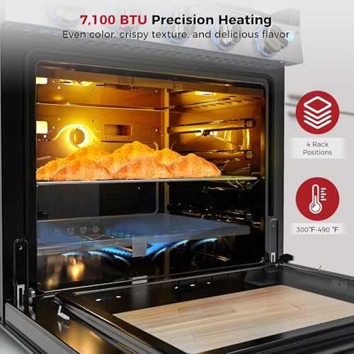 CAMPLUX Classic RV Stove Propane Range 21 Inches, Propane Oven with 3 Burners Cooktop for RV, RV Propane Oven Stove Combo 28,100 BTU/Hr, Stainless Steel RGS21MSF - Image 5