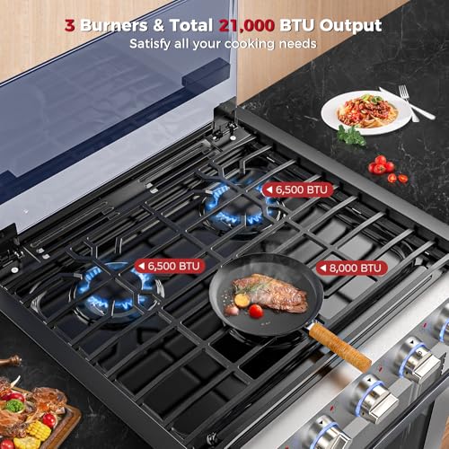 CAMPLUX Classic RV Stove Propane Range 21 Inches, Propane Oven with 3 Burners Cooktop for RV, RV Propane Oven Stove Combo 28,100 BTU/Hr, Stainless Steel RGS21MSF - Image 7