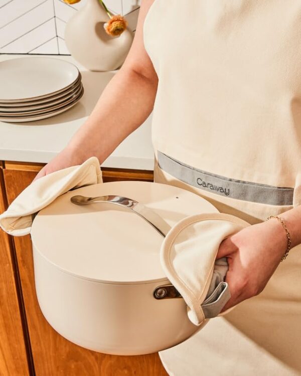 Caraway Nonstick Ceramic Dutch Oven Pot with Lid (6.5 qt, 10.5") - Non Toxic, PTFE & PFOA Free - Oven Safe & Compatible with All Stovetops (Gas, Electric & Induction) - Gray - Image 3