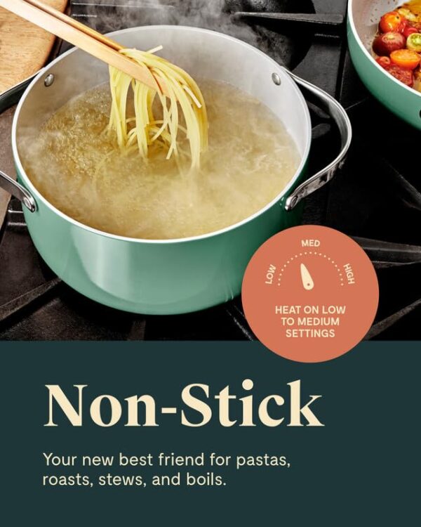 Caraway Nonstick Ceramic Dutch Oven Pot with Lid (6.5 qt, 10.5") - Non Toxic, PTFE & PFOA Free - Oven Safe & Compatible with All Stovetops (Gas, Electric & Induction) - Gray - Image 6