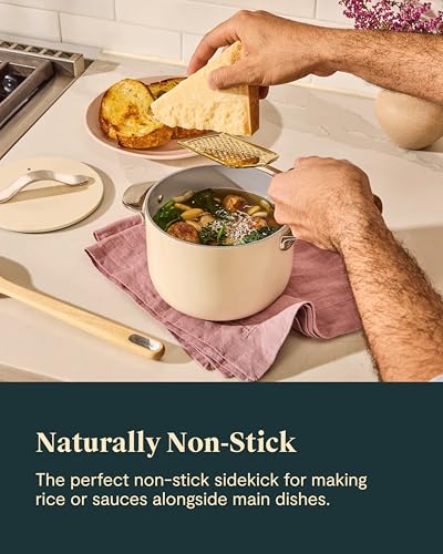 Caraway Petite Cooker - 2 Qt Ceramic Coated Pot - Free From Forever Chemicals - Perfect for Rice, Grains, or Sauces - Sage - Image 3