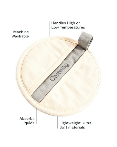 Caraway Pot Holders - 100% Organic Cotton Pot Holder - Double-Layer Stain Resistant Stitching - Resists High Heat & Low Cold Temperatures - Machine Washable - Cream - Image 5
