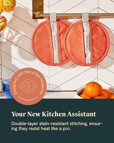 Caraway Pot Holders - 100% Organic Cotton Pot Holder - Double-Layer Stain Resistant Stitching - Resists High Heat & Low Cold Temperatures - Machine Washable - Cream - Image 6