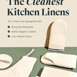 Caraway Oven Mitts – 100% Organic Cotton Oven Mitt – Double-Layer & Stain-Resistant Stitching – Safe Handling of Hot Kitchenware – Set of 2 – Cream