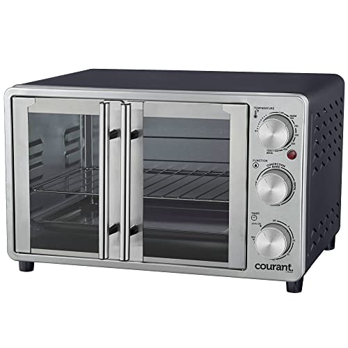Courant French Door Convection Toaster Oven & Broiler, Bake Broil Toast Oven, Fits 9x13’’ Aluminum Baking Pan, 6-Slices, 10’’ Pizza, Convection Oven - Stainless Steel - Image 6