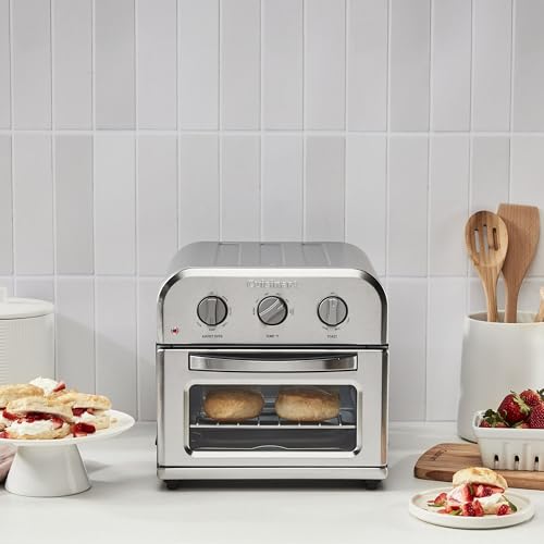 Cuisinart Compact Air Fryer Toaster Oven, Stainless Steel Fryer with 6-in-1 Functions, Adjustable Temperature, Includes Oven Rack, Baking Pan and Air Fry Basket, TOA-26 - Image 3