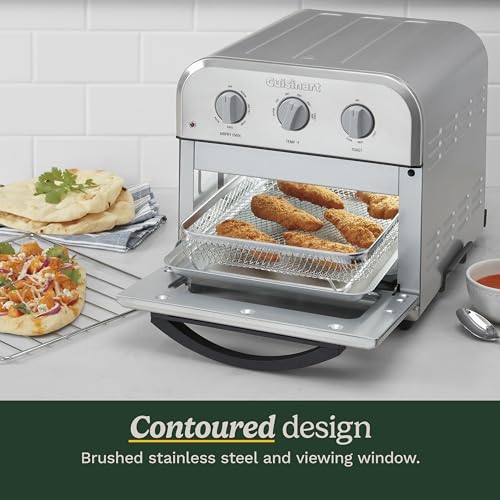 Cuisinart Compact Air Fryer Toaster Oven, Stainless Steel Fryer with 6-in-1 Functions, Adjustable Temperature, Includes Oven Rack, Baking Pan and Air Fry Basket, TOA-26 - Image 7