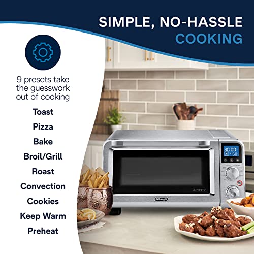 De'Longhi Digital Air Fry Convection Toaster Oven 14L Stainless Steel, Air Fry Oven, 9-in-1, Grills, Broils, Bakes, Roasts, Reheats, Keep Warm, Non-Stick, Scratch-Resistant Interior, 1800-Watts - Image 6