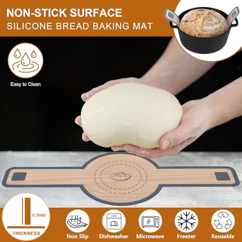 E-far Pre-Seasoned Cast Iron Dutch Oven, 5 Quart 2 in 1 Dutch Oven Pot with Skillet Lid and Silicone Bread Sling, Ideal for Bread Baking, Cooking, Stewing, Frying, Induction & Oven Safe - Black - Image 5