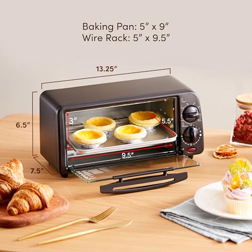 Elite Gourmet ETO236 Personal Compact 2 Slice Countertop Toaster Oven with 15 Minute Timer & Adjustable Temperature, Bake, Broil, & Toast, Black - Image 4