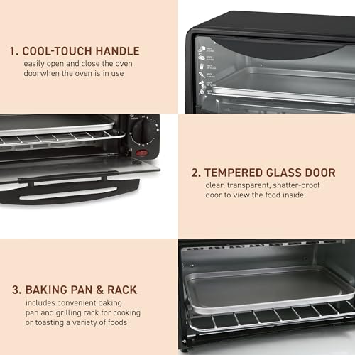 Elite Gourmet ETO236 Personal Compact 2 Slice Countertop Toaster Oven with 15 Minute Timer & Adjustable Temperature, Bake, Broil, & Toast, Black - Image 6