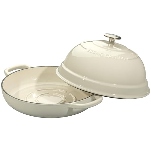 Enameled Cast Iron Dutch Oven Pot with Lid, Round Bread Oven for Homemade Sourdough Bread Baking, 6 Quart, White - Image 7