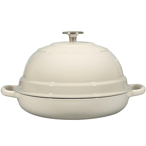 Enameled Cast Iron Dutch Oven Pot with Lid, Round Bread Oven for Homemade Sourdough Bread Baking, 6 Quart, White - Image 8