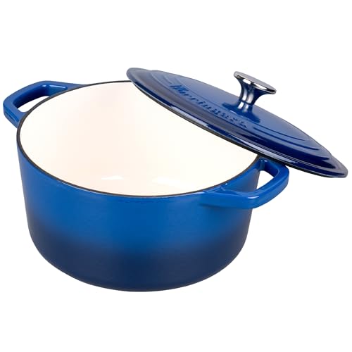 Enameled Cast Iron Dutch Oven Pot with Lid, for Bread Baking, Round Bread Oven- include Sourdough Bread Baking Supplies Set, 6QT, Blue - Image 7