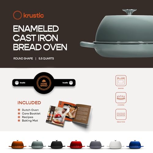 Enameled Cast Iron Dutch Oven for Sourdough Bread Baking | 6 Quart Oval Pot with Lid | 10 Inch Ceramic Enamel Thick Coated Cookware with Non Stick Silicone Baking Mat for Cooking | 6 Qt | Sea Salt - Image 6