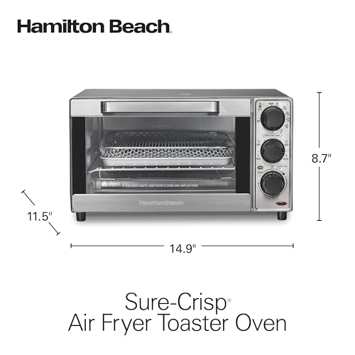 Hamilton Beach Sure-Crisp Air Fryer Toaster Oven Combo, Fits 9” Pizza, 4 Slice Capacity, Powerful Circulation, Auto Shutoff, Stainless Steel (31403) - Image 3