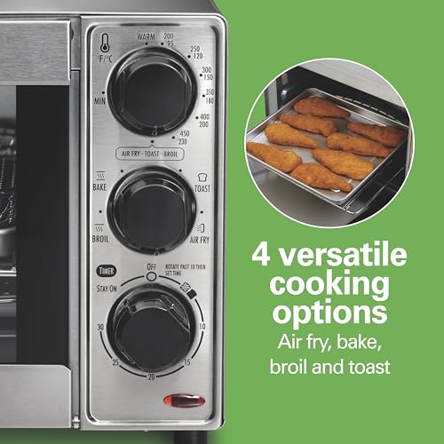 Hamilton Beach Sure-Crisp Air Fryer Toaster Oven Combo, Fits 9” Pizza, 4 Slice Capacity, Powerful Circulation, Auto Shutoff, Stainless Steel (31403) - Image 5