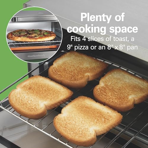 Hamilton Beach Sure-Crisp Air Fryer Toaster Oven Combo, Fits 9” Pizza, 4 Slice Capacity, Powerful Circulation, Auto Shutoff, Stainless Steel (31403) - Image 6