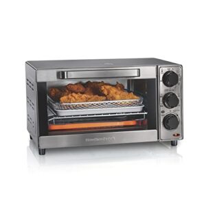 Hamilton Beach Sure-Crisp Air Fryer Toaster Oven Combo, Fits 9” Pizza, 4 Slice Capacity, Powerful Circulation, Auto Shutoff, Stainless Steel (31403)