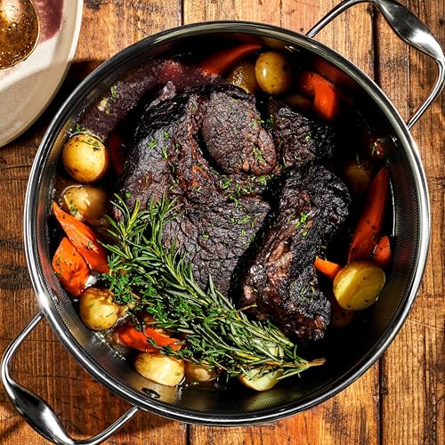 HexClad Hybrid Nonstick 5-Quart Dutch Oven with Stainless Steel Lid, Stay-Cool Handles, Dishwasher-Friendly, Oven-Safe Up to 900°F, Induction Ready, Compatible with All Cooktops - Image 3