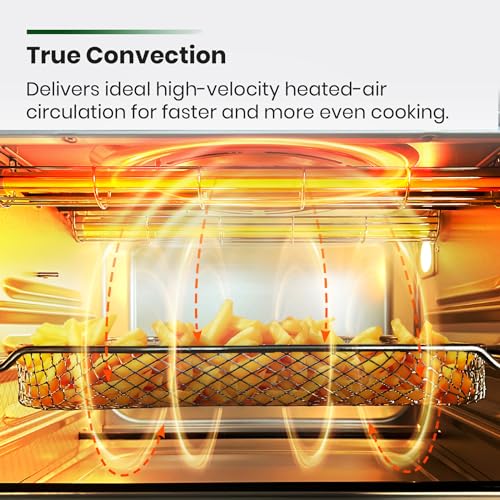 Infrared Heating Air Fryer Toaster Oven, Extra Large Countertop Convection Oven 10-in-1 Combo, 6-Slice Toast, Enamel Baking Pan Easy Clean with Recipe Book, Black Matte Stainless Steel - Image 5