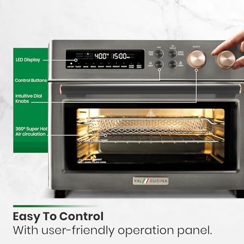 Infrared Heating Air Fryer Toaster Oven, Extra Large Countertop Convection Oven 10-in-1 Combo, 6-Slice Toast, Enamel Baking Pan Easy Clean with Recipe Book, Black Matte Stainless Steel - Image 7