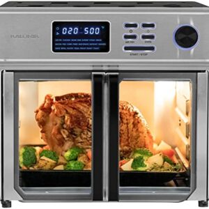 Kalorik MAXX Complete Air Fryer Oven Digital Controls 26-Quart Capacity 10-in-1 Countertop Cooker with 21 Presets, 15 Deluxe Accessories & 60-Recipe Hardcover Cookbook, 1700-Watts, Stainless Steel