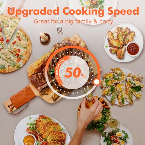 Kitchen in the box 32QT Extra Large Air Fryer Toaster Oven Combo, 21-in-1 Countertop Convection Toaster Oven with Rotisserie and Dehydrate, 6 Accessories, 1800W Dual Cook Preset (Black) - Image 7