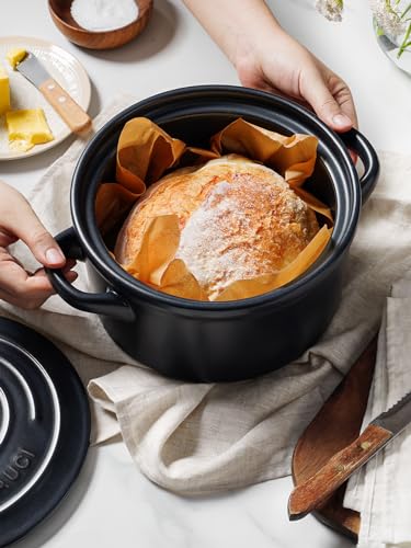 LE TAUCI 3 Quart Ceramic Dutch Oven - Lightweight, Non-Toxic, No Seasoning Needed- Oven, Microwave & Dishwasher Safe, Dutch Oven Pot with Lid for Sourdough, Soup & Stew, Midnight Blue - Image 3