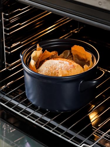 LE TAUCI 3 Quart Ceramic Dutch Oven - Lightweight, Non-Toxic, No Seasoning Needed- Oven, Microwave & Dishwasher Safe, Dutch Oven Pot with Lid for Sourdough, Soup & Stew, Midnight Blue - Image 5