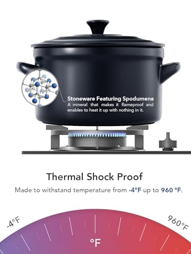 LE TAUCI 3 Quart Ceramic Dutch Oven - Lightweight, Non-Toxic, No Seasoning Needed- Oven, Microwave & Dishwasher Safe, Dutch Oven Pot with Lid for Sourdough, Soup & Stew, Midnight Blue - Image 7