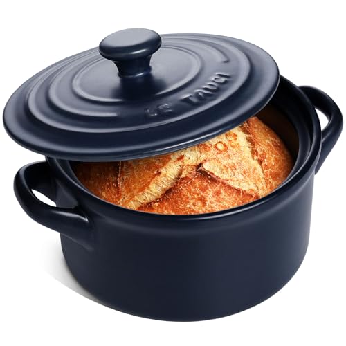 LE TAUCI 3 Quart Ceramic Dutch Oven - Lightweight, Non-Toxic, No Seasoning Needed- Oven, Microwave & Dishwasher Safe, Dutch Oven Pot with Lid for Sourdough, Soup & Stew, Midnight Blue - Image 2