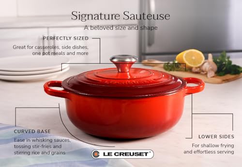 Le Creuset Enameled Cast Iron Signature Sauteuse Oven, 3.5 qt., Cerise - Image 7