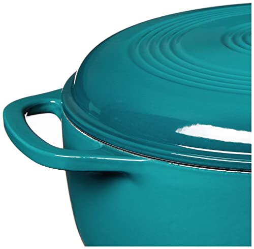 Lodge 6 Quart Enameled Cast Iron Dutch Oven with Lid – Dual Handles – Oven Safe up to 500° F or on Stovetop - Use to Marinate, Cook, Bake, Refrigerate and Serve – Lagoon - Image 7