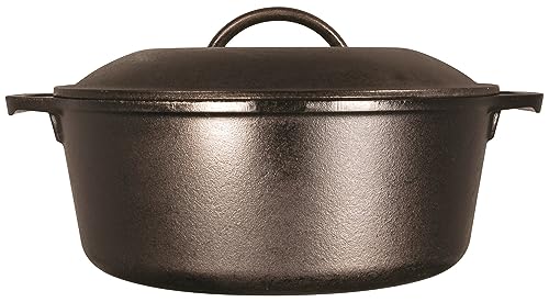 Lodge 7-Quart Cast Iron Dutch Oven – Made in USA, Pre-Seasoned, PFAS-Free & Non-Toxic, Heat-Treated, Induction Compatible, Self-Basting Lid, Durable Multi-Use Cooking Pot for Oven to Table - Image 6
