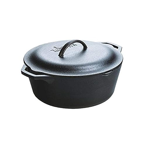 Lodge 7-Quart Cast Iron Dutch Oven – Made in USA, Pre-Seasoned, PFAS-Free & Non-Toxic, Heat-Treated, Induction Compatible, Self-Basting Lid, Durable Multi-Use Cooking Pot for Oven to Table - Image 2