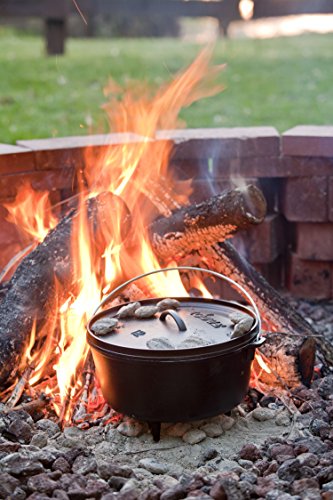 Lodge 8 Quart Pre-Seasoned Cast Iron Camp Dutch Oven with Lid - Dual Handles - Use in the Oven, on the Stove, on the Grill or over the Campfire - Black - Image 3