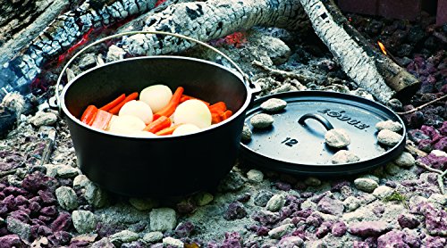 Lodge 8 Quart Pre-Seasoned Cast Iron Camp Dutch Oven with Lid - Dual Handles - Use in the Oven, on the Stove, on the Grill or over the Campfire - Black - Image 7