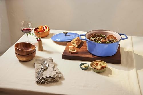 Misen 7 QT Enameled Cast Iron Dutch Oven - Chip-Resistant Enamel Coating - Thick Iron Core For Heat Retention - Large Cooking Surface - Oven Safe, Induction Compatible - Traditional Lid, Gray - Image 3