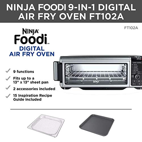 Ninja Foodi 9-in-1 Digital Oven Air Fry, Air Roast/ Broil, Bake, Bagel, Toast, Dehydrate, Keep Warm, and Reheat - Stainless Steel - Image 3