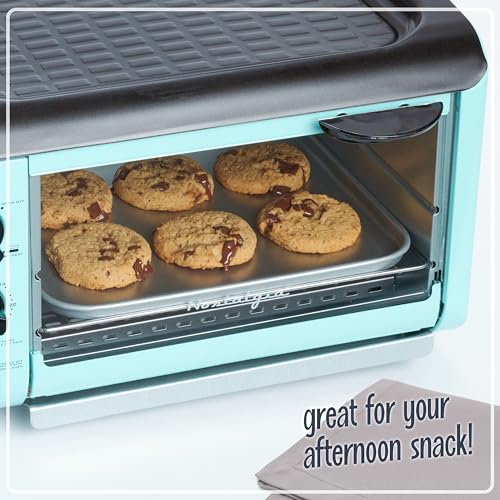 Nostalgia 3-in-1 Breakfast Station - Includes Coffee Maker, Non-Stick Griddle, and 4-Slice Toaster Oven - Versatile Breakfast Maker with Timer - Aqua - Image 7