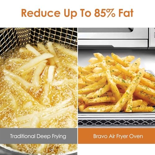 Nuwave Bravo Air Fryer Toaster Smart Oven, 12-in-1 Countertop Convection, 30-QT XL Capacity, 50°-500°F Temperature Controls, Top and Bottom Heater Adjustments 0%-100%, Brushed Stainless Steel Look - Image 6