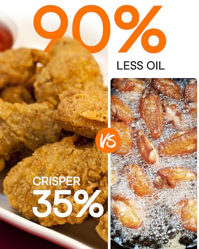 Nuwave Brio 15.5Qt Air Fryer Rotisserie Oven, X-Large Family Size, Powerful 1800W, 4 Rack Positions, 50°-425°F Temp Controls, 100 Presets & 50 Memory, Integrated Smart Thermometer, Linear T Technology - Image 4