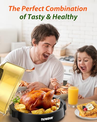 Nuwave Oven Pro Plus Air Fryer, Infra-Red Countertop, 2025 Advanced Convection, No Defrosting or Preheating, Cook Fresh or Frozen, Durable Power Dome, 100 Presets & 50 Memory, PFAS Free, Black - Image 3